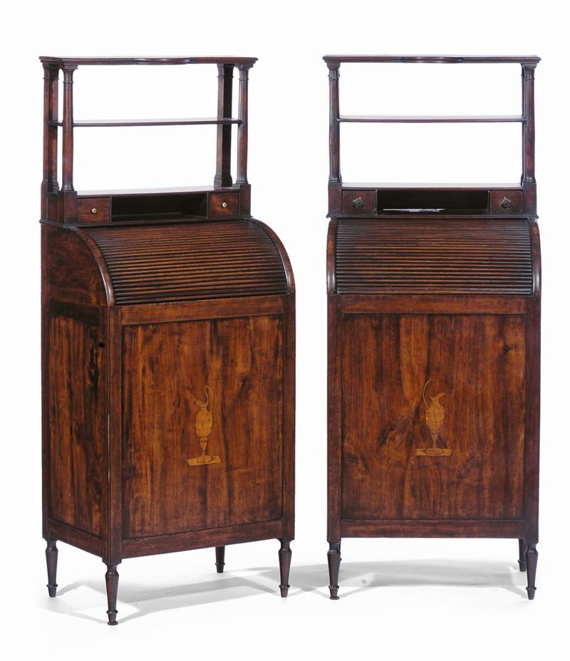 Coppia di mobiletti portalegna con serrandina, XIX secolo  - Auction Antique and Old Masters - Cambi Casa d'Aste