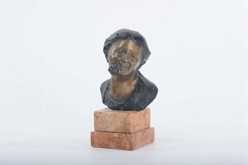 Bronzetto di testa femminile a firma Nevil  - Auction Antique and Old Masters - Cambi Casa d'Aste