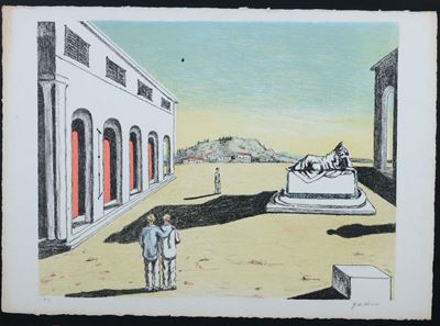 Litografia a Firma De Chirico CM 45x58