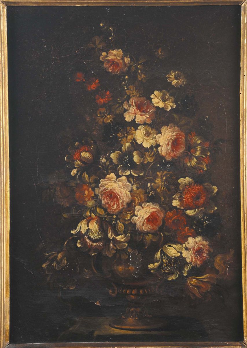 Scuola Italiana del XIX Secolonatura Morta con Fiori Natura Morta con Fiori