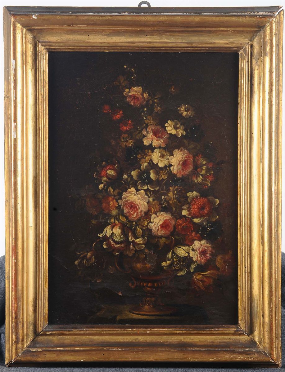 Scuola Italiana del XIX Secolonatura Morta con Fiori Natura Morta con Fiori