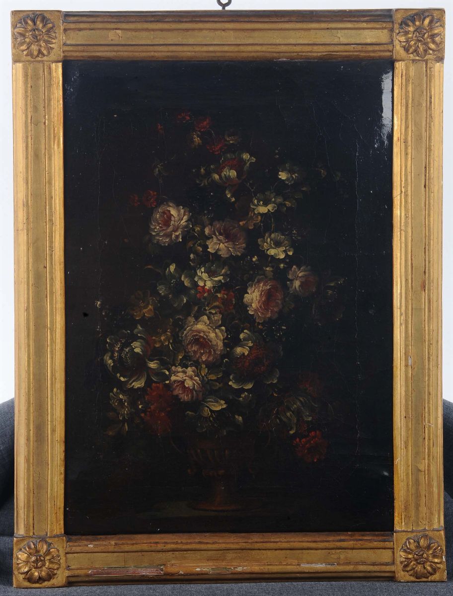 Scuola Italiana del XIX Secolonatura Morta con Fiori Natura Morta con Fiori