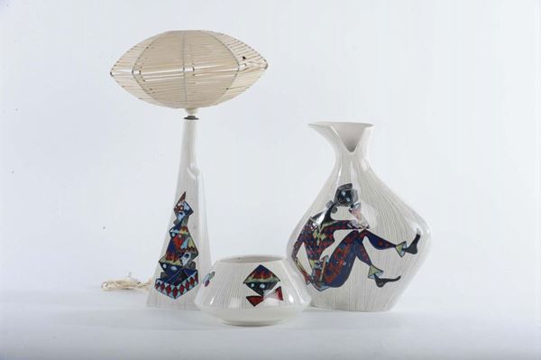 Gruppo in ceramica anni '50 Cemas Italy