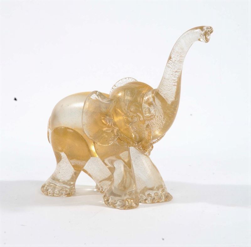 Elefantino in vetro di Murano Barovier  - Auction OnLine Auction 05-2012 - Cambi Casa d'Aste
