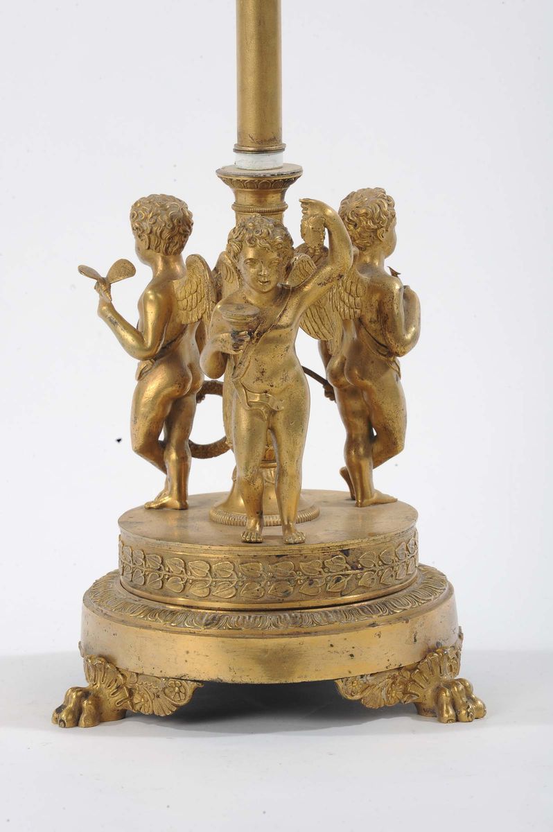 Alzata in Bronzo Dorato e Cristalli, XIX Secolo
