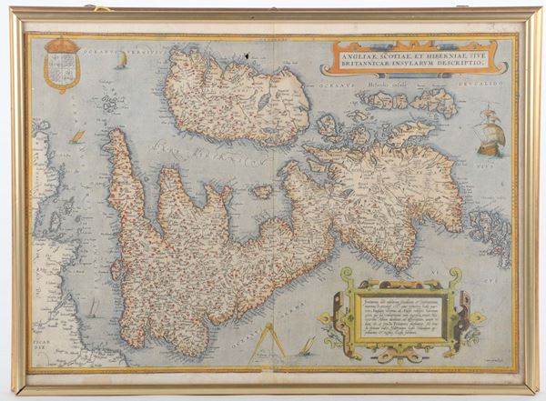 Lotto composto da due stampe raffiguranti carte geografiche