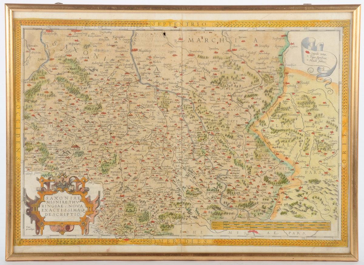 Lotto Composto da Due Stampe Raffiguranti Carte Geografiche