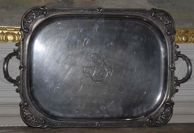 Vassoio Germani in Argento, Fine XIX Secolo, Gr. 3300