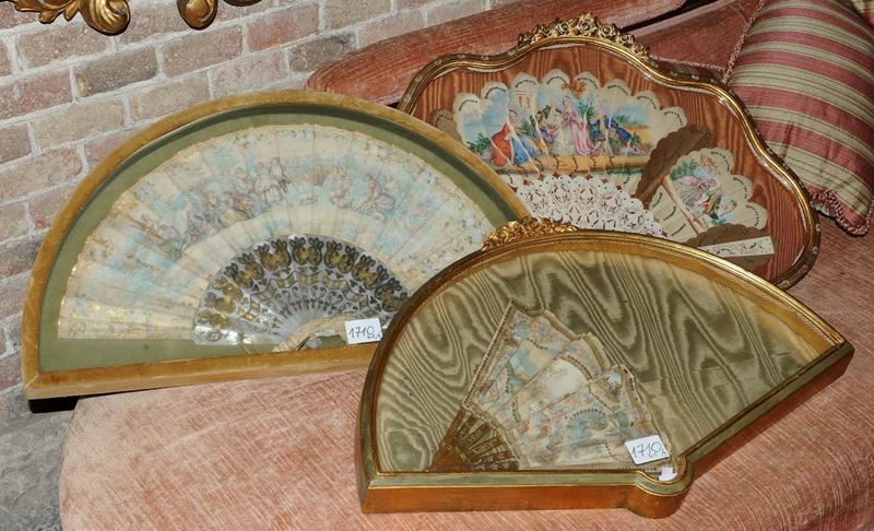 Tre ventagli in cornice  - Auction Antique and Old Masters - Cambi Casa d'Aste