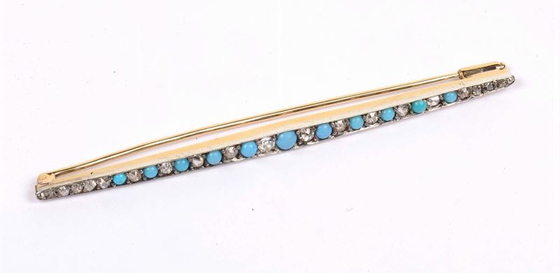 Spilla con diamanti e paste vitree  - Auction OnLine Auction 06-2012 - Cambi Casa d'Aste