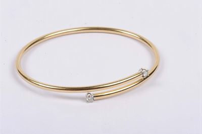 Bracciale Semirigido con Due Piccoli Diamanti
