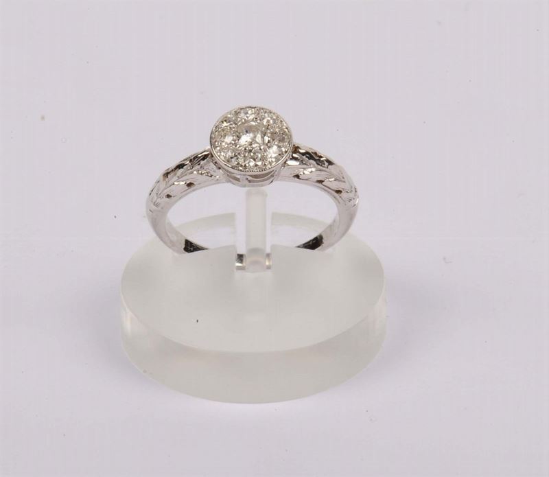 Anello con pavé di diamanti  - Auction OnLine Auction 06-2012 - Cambi Casa d'Aste