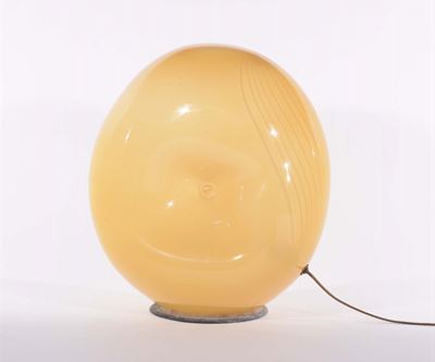 Lampada da Tavolo in Vetro Giallo