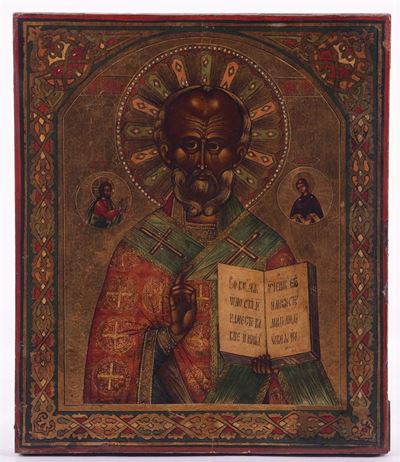 Icona Raffigurante Santo Benedicente, XIX Secolo