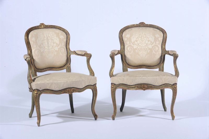 Due poltroncine Luigi XV, Francia  - Asta Antiquariato e Dipinti Antichi - Cambi Casa d'Aste