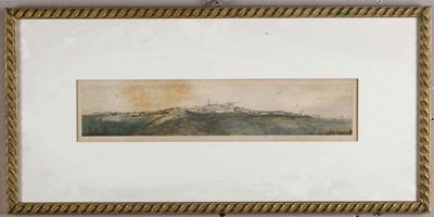 Acquerello Firmato: A. Ticciati 1882 Roma, Raffigurante Paese