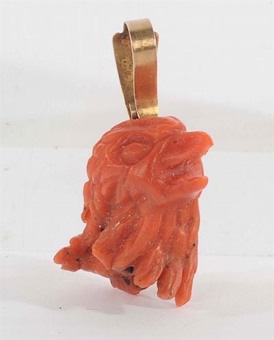 Testa di Aquila in Resina con Fermaglio in Oro