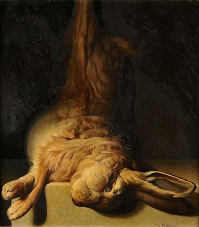 Rino Gaspare Battaini (1892-1960)coniglio Appeso