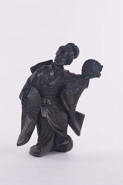 Geisha in Bronzo a Firma Co Tu Kany