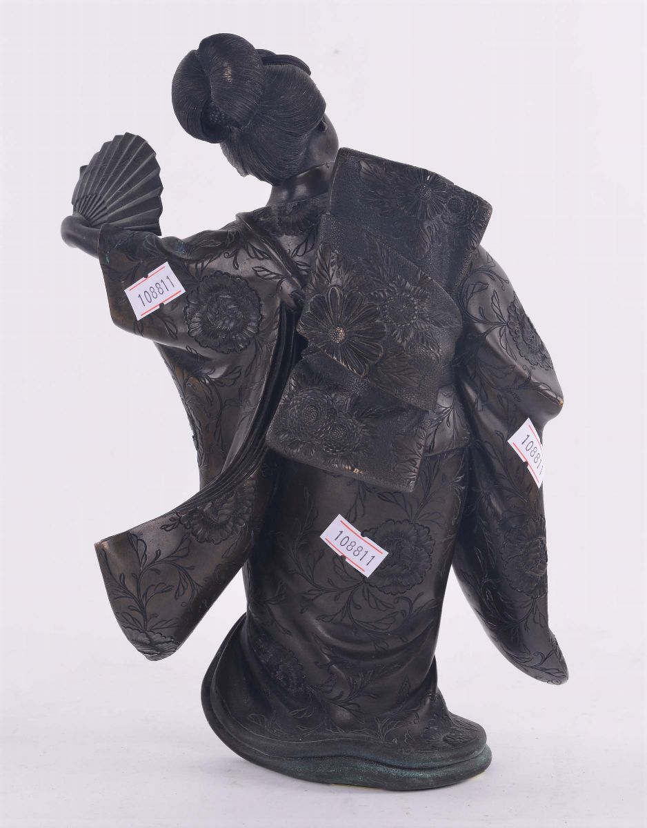 Geisha in Bronzo a Firma Co Tu Kany
