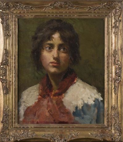 Leopoldo Mariotti (attivo a Roma alla Fine del XIX Secolo)volto di Giovane Donna