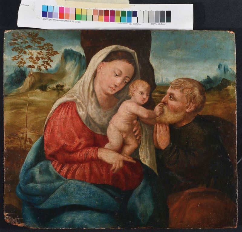 Anonimo del XIX secolo Sacra Famiglia  - Auction Antiques and Old Masters - Cambi Casa d'Aste