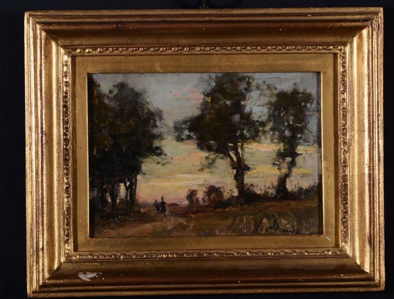 Anonimo del XX secolo Paesaggio in campagna  - Auction Antiques and Old Masters - Cambi Casa d'Aste