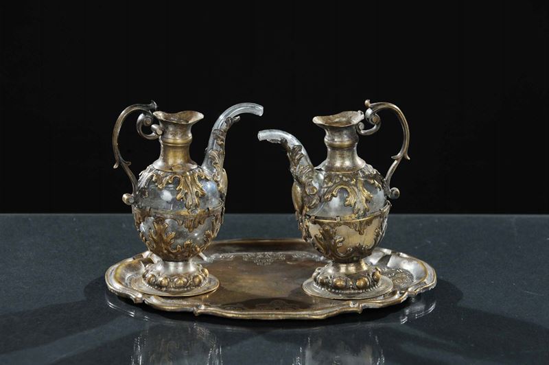 Coppia di ampolle in vetro soffiato, XVIII secolo  - Asta Asta a Tempo Oggetti d'Arte - IV - Cambi Casa d'Aste