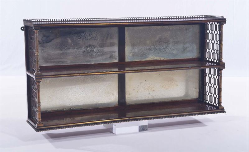 Etagere pensile in legno e bronzo dorato in stile coloniale, Francia XIX secolo  - Auction Time Auction 3-2014 - Cambi Casa d'Aste