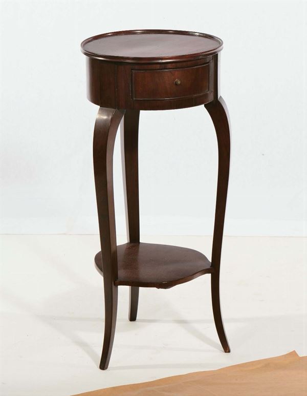 Piccolo tavolo da salotto a forma di tamburo, Francia inizio XIX secolo