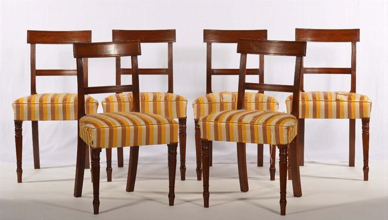 Sei sedie, XIX secolo  - Asta Antiquariato e Dipinti Antichi - Cambi Casa d'Aste