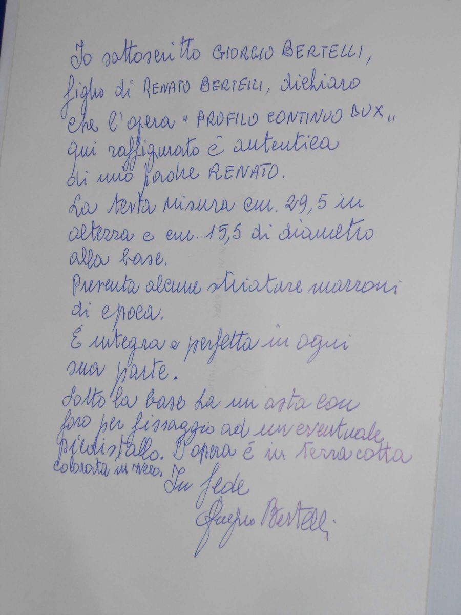 Renato Bertelli (1900-1974)profilo Continuo del Duce