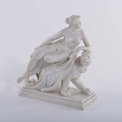 Gruppo in Porcellana Bianca Raffigurante Ratto di Europa