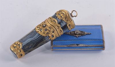 Due Scatolette Diverse in Argento, Smalti e Pietre Dure