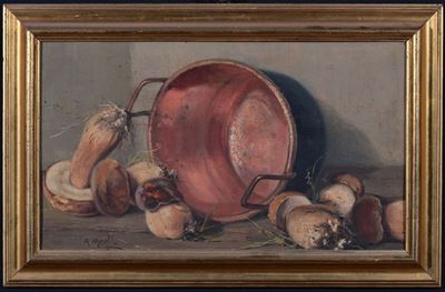 Amedeo Merello (1890-1979)funghi con Paiolo