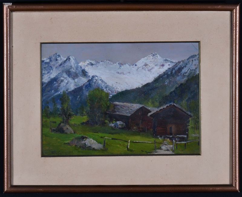 Anonimo del XIX secolo Paesaggio montano  - Asta Antiquariato e Dipinti Antichi - Cambi Casa d'Aste