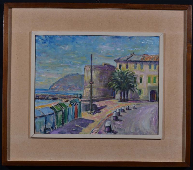 Attilio Corsetti (1907-1978) Veduta costiera  - Asta Antiquariato e Dipinti Antichi - Cambi Casa d'Aste