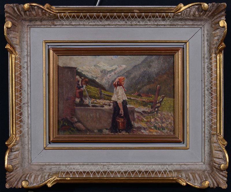 Leonardo Bazzaro (1853-1937) Fanciulle alla fonte  - Auction 19th and 20th Century Paintings - Cambi Casa d'Aste