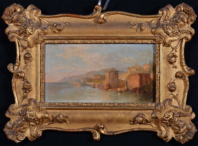Domenico Cambiaso (1811-1894), nei modi di Veduta costiera  - Asta Antiquariato e Dipinti Antichi - Cambi Casa d'Aste