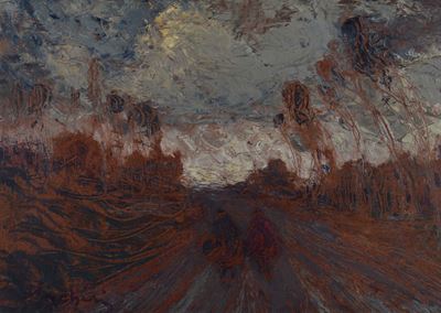 Giuseppe Sacheri (1863-1950)strada con Alberi