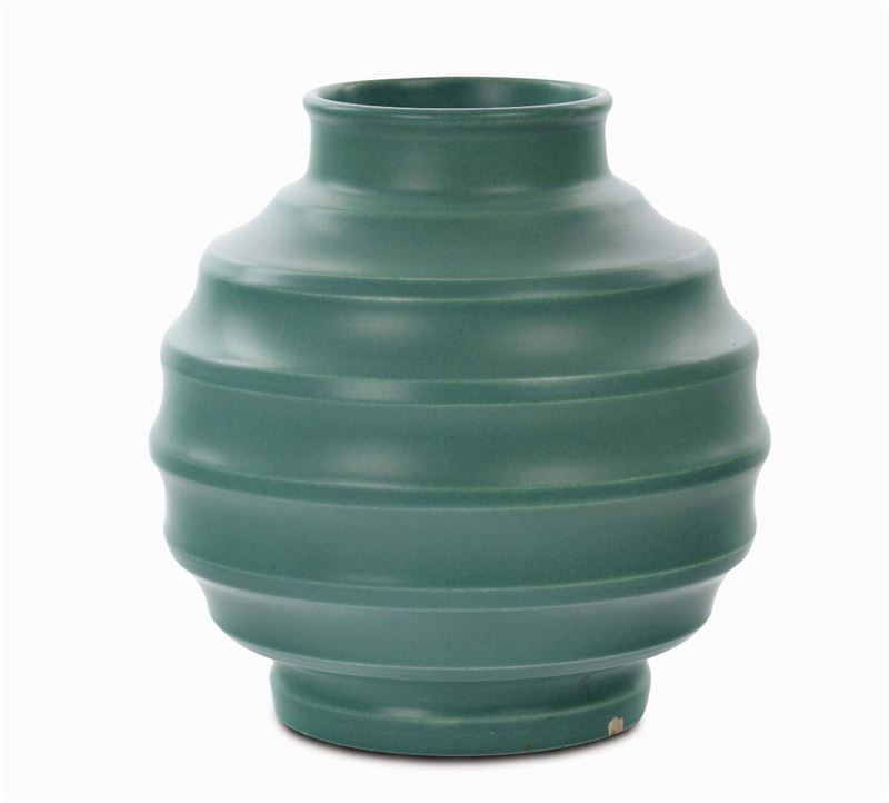 Keith Murray - Wedgwood Green vase, mod 3765  - Auction Decorative Arts of XX Century - I - Cambi Casa d'Aste