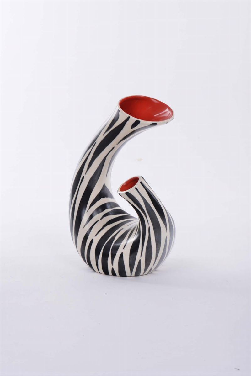 Albert Hallam & Jim Hayward Zebra vase  - Auction Decorative Arts of XX Century - I - Cambi Casa d'Aste