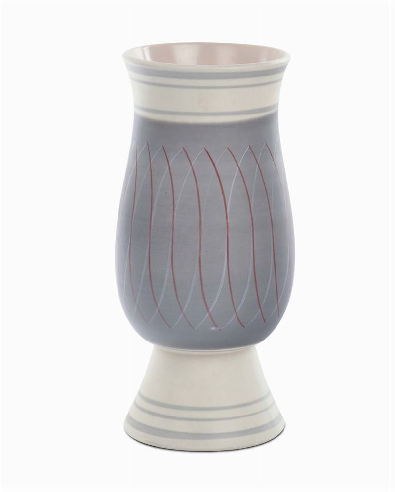 Alfred Read Burgess - Poole Pottery Ltd - Freeform Vase purple mod. 704 PR.P  - Auction Decorative Arts of XX Century - I - Cambi Casa d'Aste