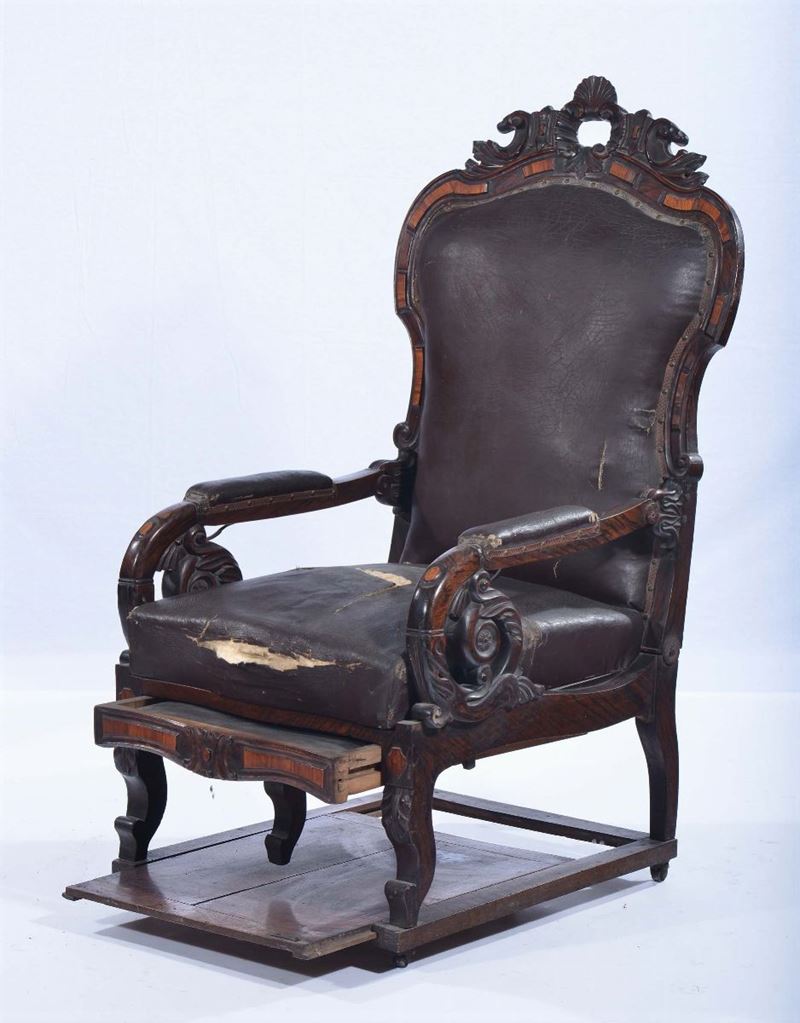 Poltrona in legno intagliato, XIX secolo  - Auction Antiques and Old Masters - Cambi Casa d'Aste