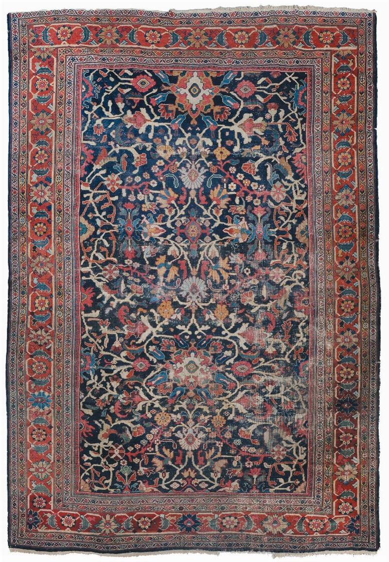 A nortuwest persia carpet, Mahal end 19th century. Extensive wear.  - Auction Ancient Carpets - Cambi Casa d'Aste