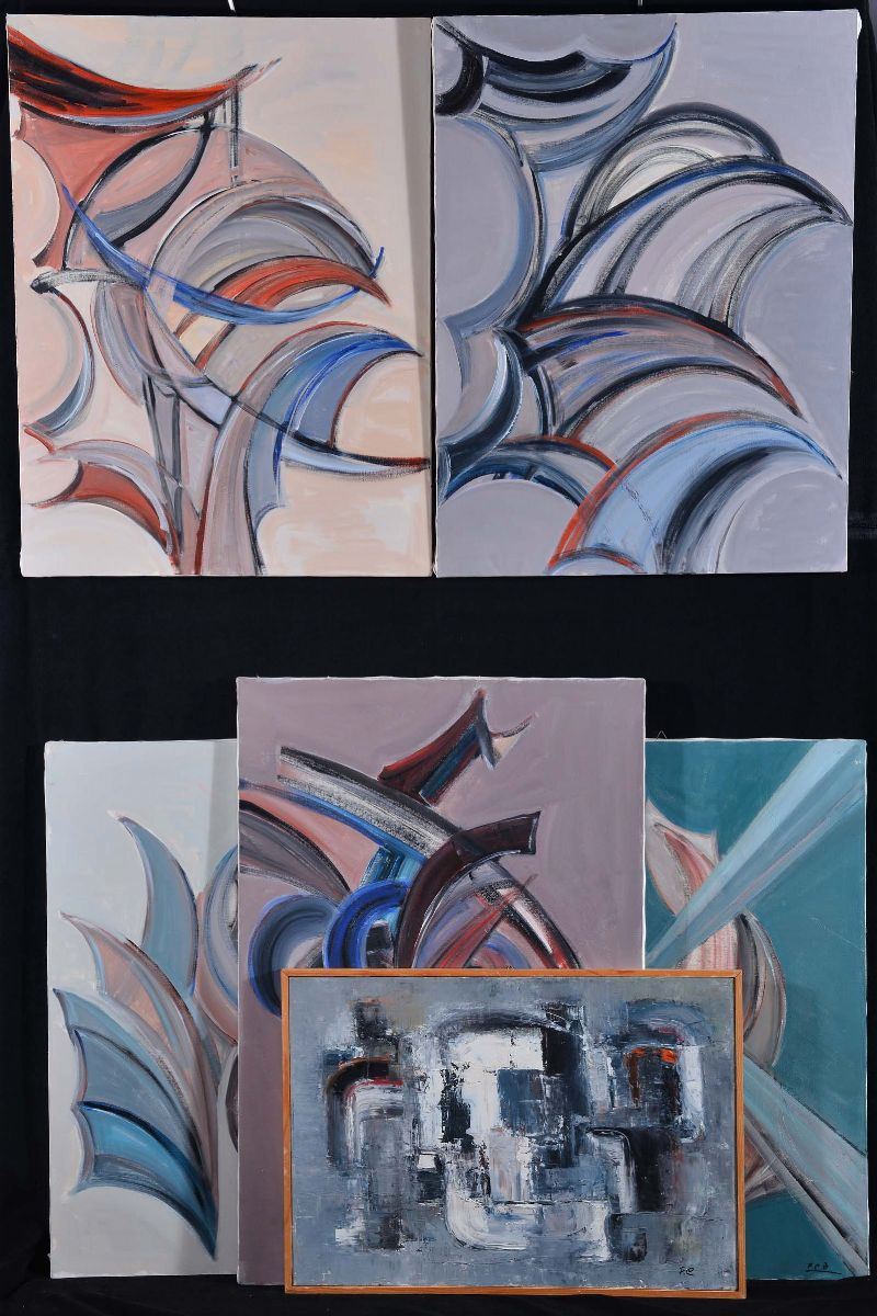 Lotto di sei dipinti moderni  - Auction OnLine Auction 4-2013 - Cambi Casa d'Aste