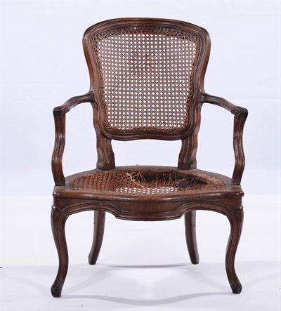 Poltroncina in Stile Luigi XV in Noce