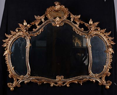 Specchiera in Legno Intagliato e Dorato, XX Secolo
