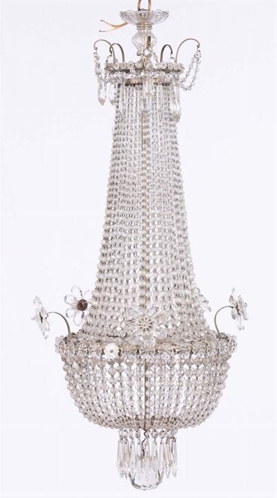 Lampadario a Mongolfiera in Vetro a Tre Luci