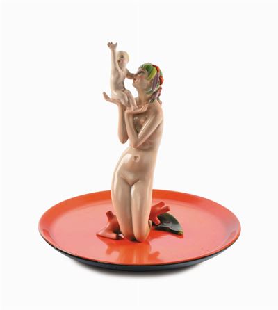 Abele Jacopi - Lenci - Torinomamma Sirena su Piatto Arancione
